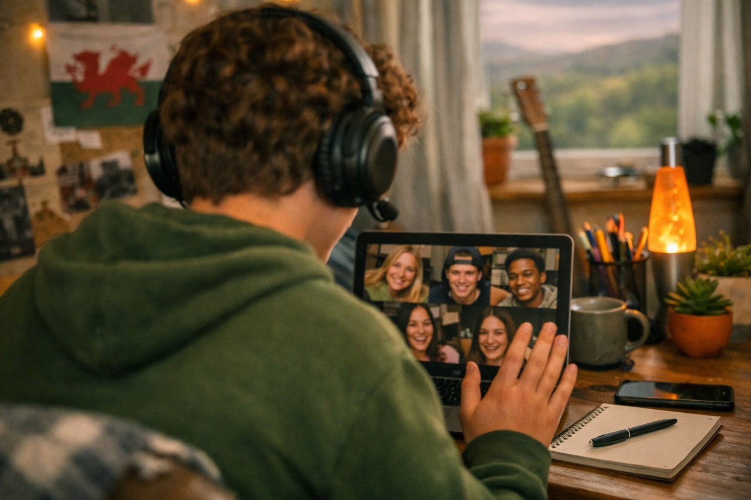 Parents connecting in an online support session